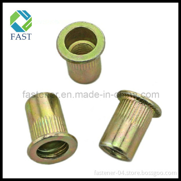 Yellow Zinc Plated Flat Head Rivet Nut